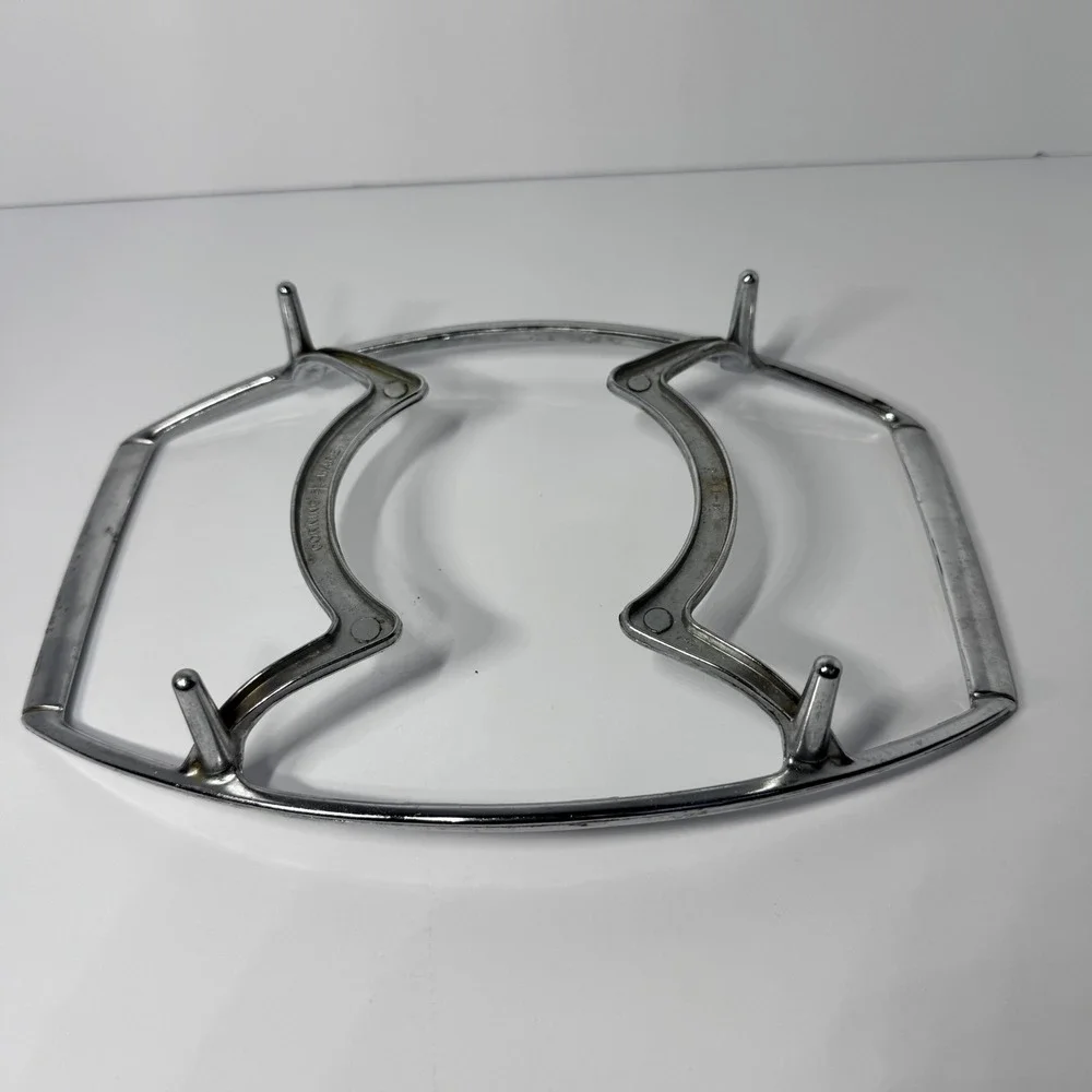 Vintage Corning Ware P-11-M Chrome Serving Cradle Ribbed‎ Handle Roaster Trivet